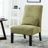 ZNTS Pisano Contemporary Chenille Fabric Armless Accent Chair with Pillow, Green T2574P164500