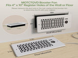 Register Booster Fan Fits 4' x 10' Register Holes, Smart Control Heating Cooling AC Vent Fan, 16469668