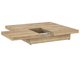 Square Veneer Coffee Table Sliding Top with Storage in Natural Wood Grain 39.4'' N735P388120N