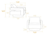29.13" W Square Swivel Accent Chair, Modern Rotating Arm Chair with Open Back,360 Degree Rotation, W3188P280199