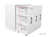 Bookcase with Three Pulled Out Doors Shelving Cabinet,3 Tier Floor Standing Bookcase,Slide Out W331P374568