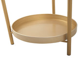 Modern Folding Metal 2-Tier Plant Stand Potted Plant Holder Shelf with 2 Round Trays Indoor Outdoor, W2181P155110