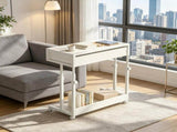 Mobile Side Table Height Adjustable Portable Desk with Storage Drawers 98923700