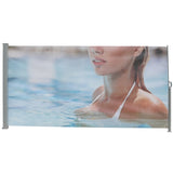 71"x138" Retractable Side Awning, Semi-transparent with UV printing,UPF50, Ideal for blocking W2205P305890