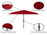 9ft Half Umbrella for Balcony, Porch, or Deck, Red 77644533