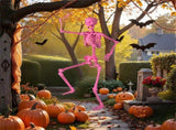5.5 FT Pink Halloween Skeleton Decor - No Assembly Needed, Integrated Hanging Rope, Playful-Spooky 65148818