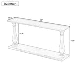 U_STYLE Vintage Sofa Table Console Table with Luxurious Pine Veneer and Elegance Vase-Leg Design,for N711P261924V