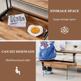 Multifunctional Lift Top Coffee Table -Light Wood Color Grain Sticker, Essential for Modern W2920P226073