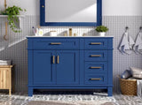 36" Blue Modern Bathroom Vanity with Ceramic Sink, Soft Close Doors, 4 Drawers for Storage, Elegant N729P253935C