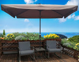 10 x 6.5ft Rectangular Patio Umbrella Outdoor Market Umbrellas with Crank and Push Button Tilt for W65627941