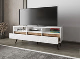 White and Natural Oak TV Stand with 3 Drawers and 3 Shelves B062P290223