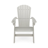 Dark Gray Adirondack Chair Sturdy HDPE Poly Lumber for Poolside, Patio, and Garden Relaxation B195P198767