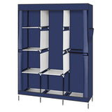 ZNTS 71" Portable Closet Wardrobe Clothes Rack Storage Organizer with Shelf Blue 23488326