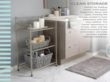 3 Shelves Tiered Bathroom Storage Rack in Satin Nickel 22984454