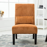 Pisano Contemporary Chenille Fabric Armless Accent Chair with Pillow, Orange T2574P164501