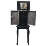 ZNTS Standing Jewelry Armoire with Mirror, 5 Drawers & 6 Necklace Hooks, Jewelry Cabinet Chest with Top 54277669