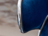 Masaccio Velvet Upholstered Adjustable Swivel Barstool, Set of 2, Blue T2574P164844