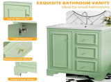 30-Inch bathroom vanity cabinet with ceramic basin, 3 drawers and adjustable shelves N729P176237L