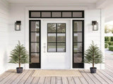 2 Pack 4FT Artificial Potted Trees, Dark Green PE Faux Plants with 342 Open Branch Tips, Black 17839116
