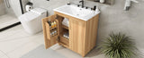 30" Bathroom Vanity with Sink Combo, Multi-functional Bathroom Cabinet with Doors and Drawer, MDF WF319484AAG