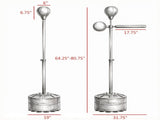 Black 64-81in Adjustable Free Standing Punching Bag Suction Cup Speed Reaction Bar Station for Home 59711389