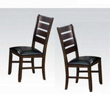 Espresso Finish Contemporary Side Chairs Set of 2 Faux Leather Upholstery Durable Wooden Kitchen B2741P331890