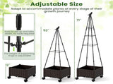 2-in-1 garden bed with plant boxes and trellis 47957466