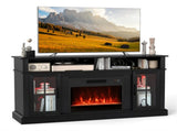 58" TV Stand with RGB Fireplace Black- Smart App Remote Control, 4777 BTU Heater 29702751