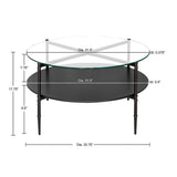 Round Coffee Table with Interchangeable Wood and Glass Top B03549008