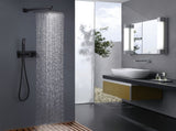 Trustmade 12 Inches Matte Black Shower System Bathroom Luxury Rain Mixer Shower Combo Set Wall TMSF12LYJ-2W01MB