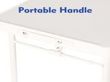 26 in Adjustable Height Personal Folding Table with Cupholder and Tablet Holder, White 57918338