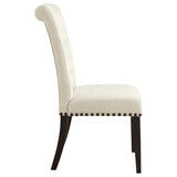 Beige and Smokey Black Tufted Side Chairs B062P145465