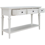 ZNTS TREXM Classic Retro Style Console Table with Three Top Drawers and Open Style Bottom Shelf, Easy WF199599AAK