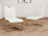 Modern Dining Chairs with Faux Leather Padded Seat Dining Living Room Chairs Upholstered Chair with W210127292