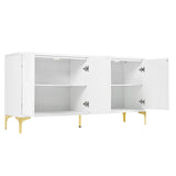 Buffet Cabinet with, Wood Sideboard Cabinet with Carved Door Panels,4 Doors modern aesthetic W2696P279968