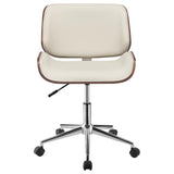 ZNTS Ecru and Walnut Swivel Office Chair B062P153784