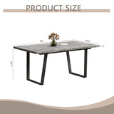 Simple and modern design, 6-person dining table, 62.9-inch rectangular wooden dining table, perfect W1727P241149
