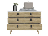 Huna Dresser, Modern 3-Drawer Unit with Handles B070P173204