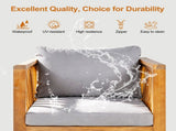 Outdoor Acacia Wood Club Chair with Modern Square Arms, Patio Chair with Thick Cushion, Adjustable N704P448452E