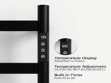 22.5" Black Heated Rack for Bathroom,Wall Mounted with Intelligent Touch Screen Timer, 4-Bar 72478730
