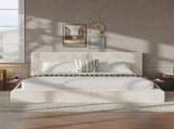 AirFrame King Bed Frame with adjustable Sliding Side Table, 8.7'' Cloud Upholstered Sponge Cushion, 21521371