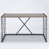 Rustic Oak and Antique Black Rectangular Desk B062P189119