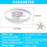 19.7 inches fan light RGB color lights three color temperature 6-speed adjustable wind power W1962P235208