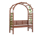 6.8FT Wooden Arch with Bench for 2 People, Garden Arbor Trellis for Climbing Plant, Outdoor Garden 11816565