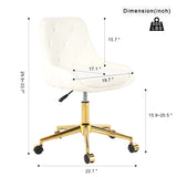 Modern teddy fleece fabric with gold legs living room furniture dining chair, soft and comfortable, W210127514