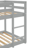 ZNTS Twin over Twin Floor Bunk Bed,Grey 48373666