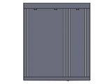 67" Portable Clothes Closet Wardrobe with Non-woven Fabric and Hanging Rod Quick and Easy to 69240529