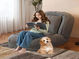 Upholstered Human Dog Bed for Adults and Pets, Foldable Lazy Sofa Bed with 5 Adjustable Position, W2699P535458