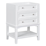 24" Bathroom Vanity Without Sink, Base Only, Solid Wood Frame, Bathroom Storage Cabinet with Drawer WF306247AAK