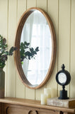 24" x 36" Oval Wall Mirror with Wood Frame, Farmhouse Wood Mirror for Bathroom Entryway Console Lean W2078126447